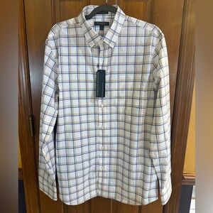 Banana Republic Shirt Size L White Striped Mens Long Sleeve Button Down New $79!